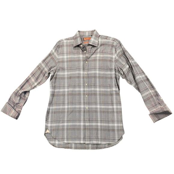 PINK Thomas Pink Prestige Striped Shirt Button Barrel Cuff Blue Size‎ 16 1/2/35 - Picture 1 of 4